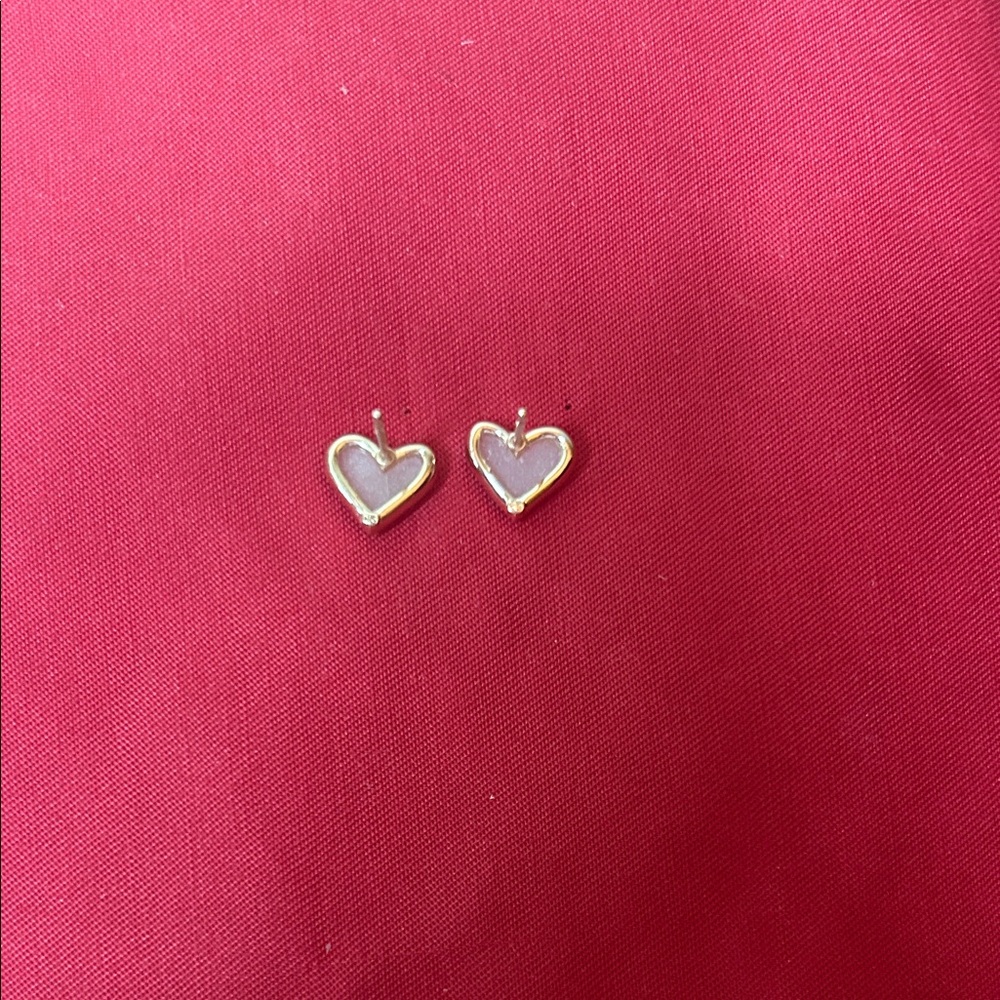 Kendra Scott Pink Heart Stud Gold Earrings sku#183 - Picture 2 of 3